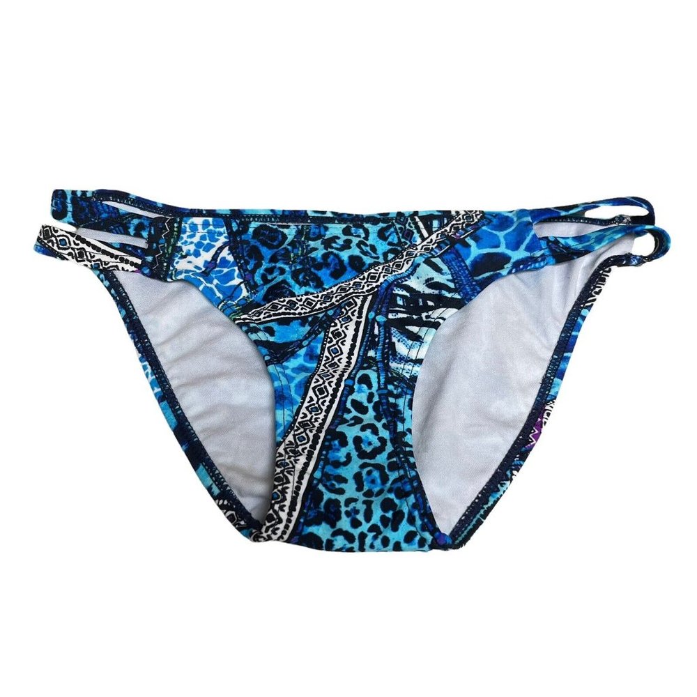Island Love Women Juniors Bikini Bottom Size 1-3 Hipster Double Side Strap Lined
